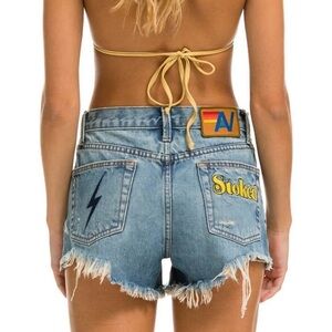 Aviator Nation MID RISE BOYFRIEND CUTOFF JEAN SHORTS - VINTAGE
